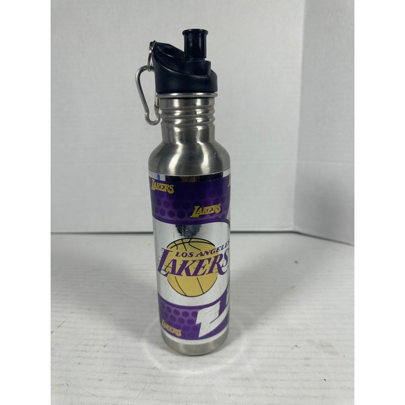 NBA Other - NBA Los Angeles Lakers Stainless Steel Water Bottle Silver Purple Gold Carabiner